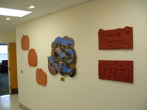 The reliefs installed