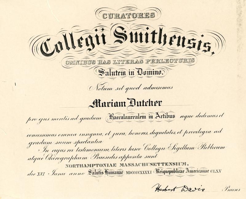 Smith College diploma
