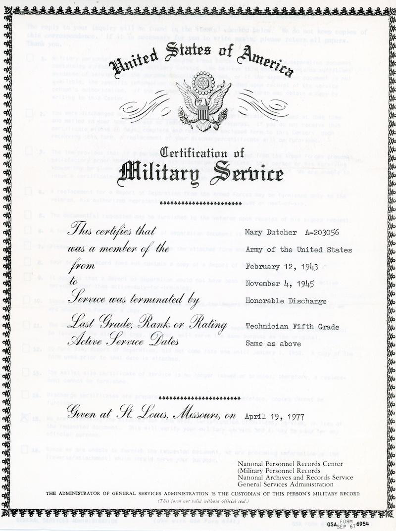 WAC Separation Papers